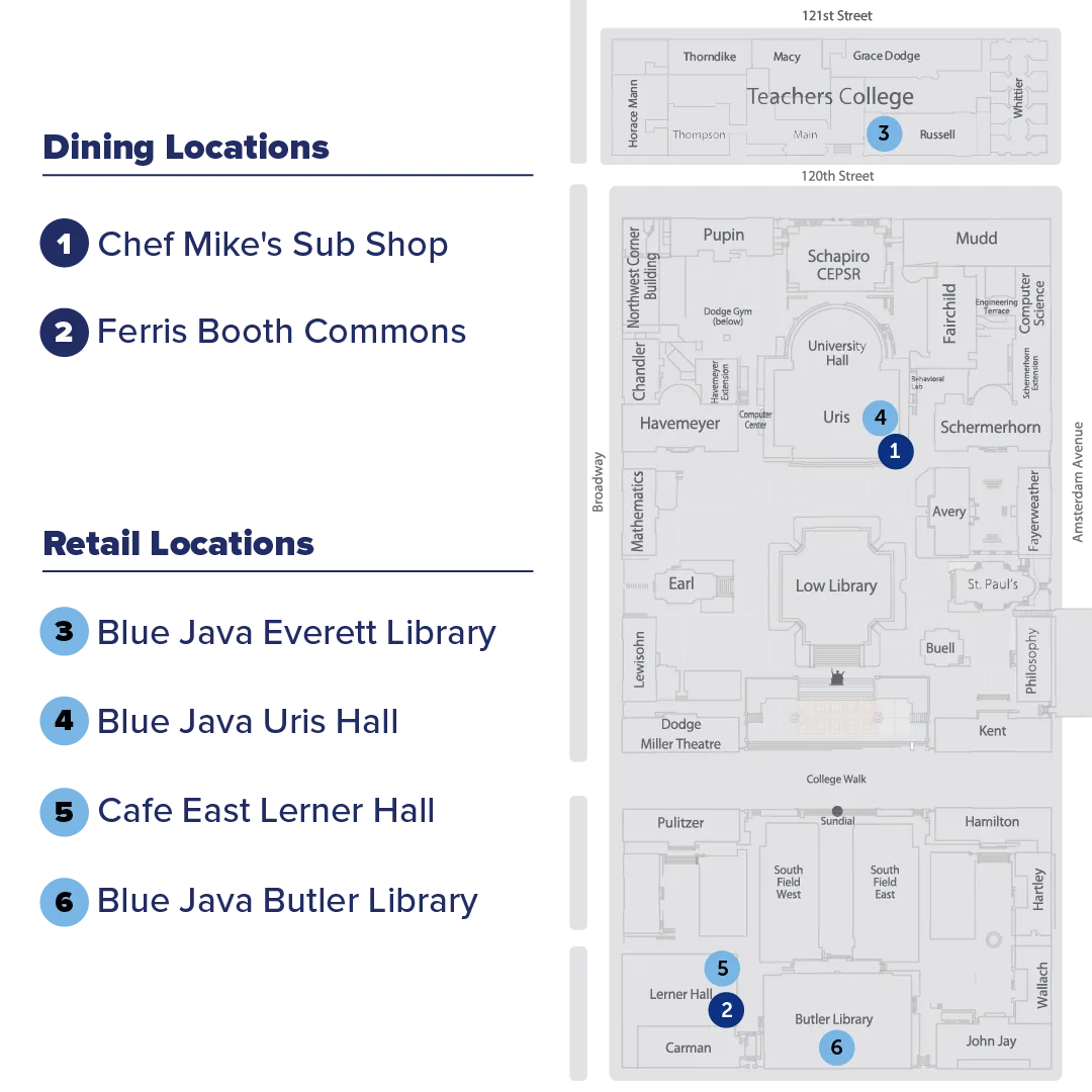 campus dining map