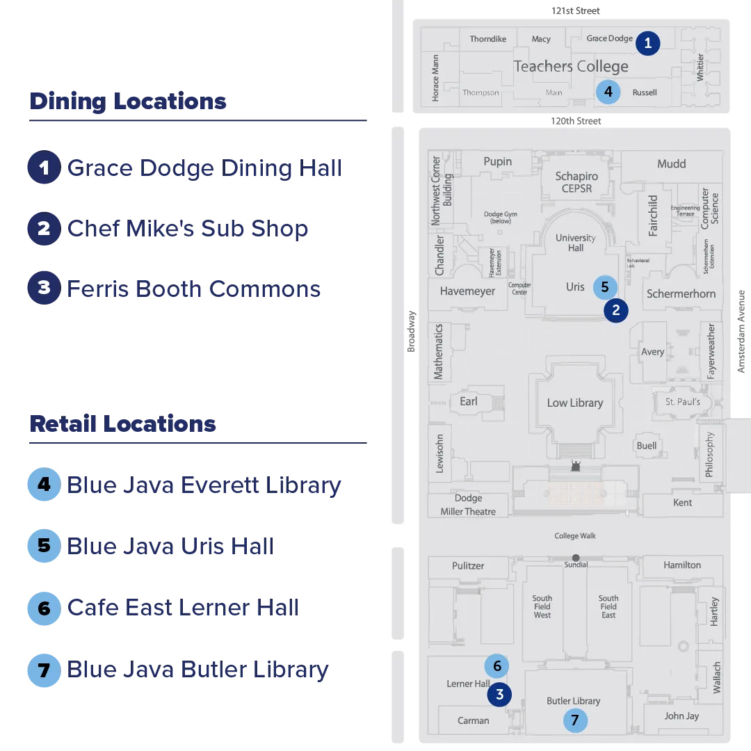 campus dining map