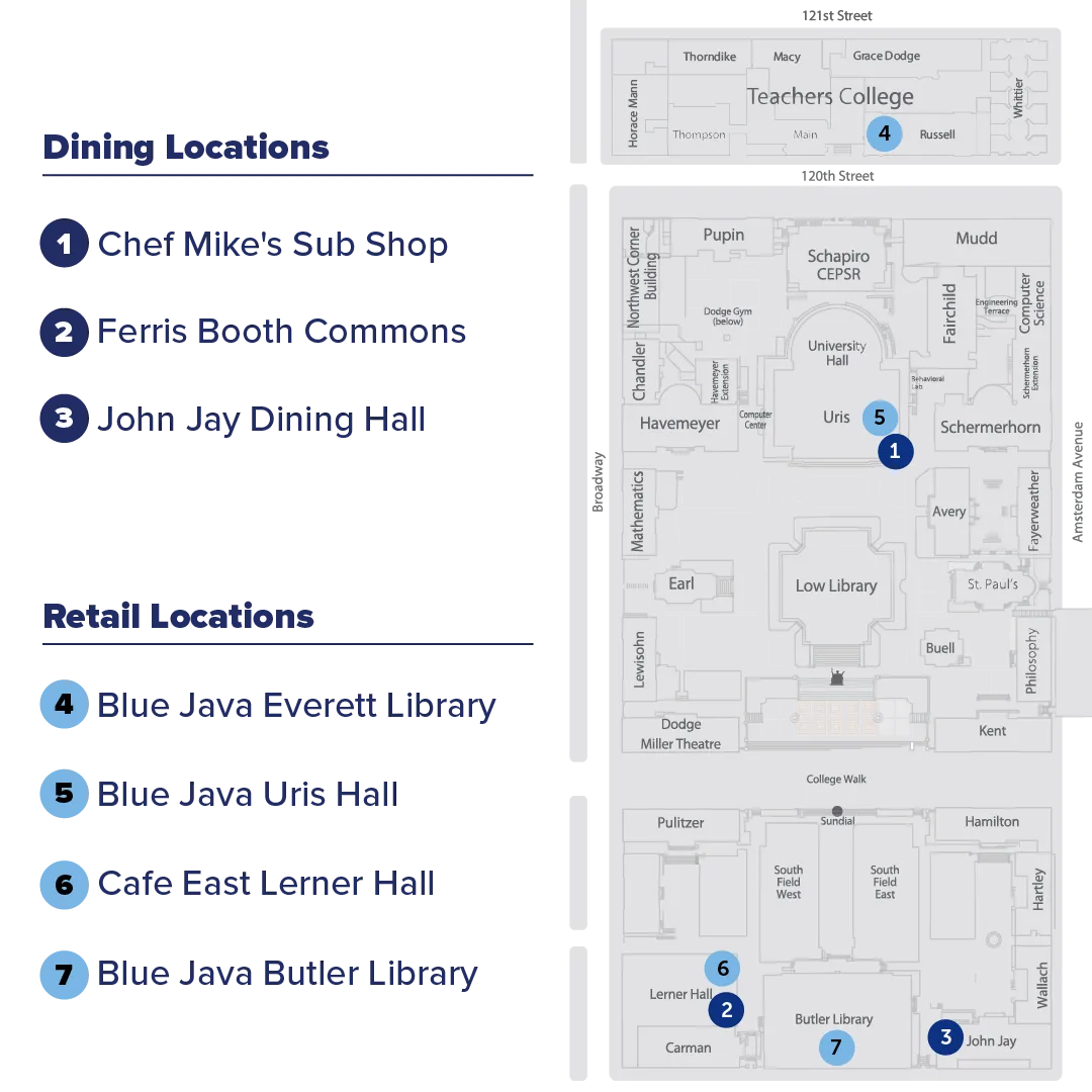 campus dining map