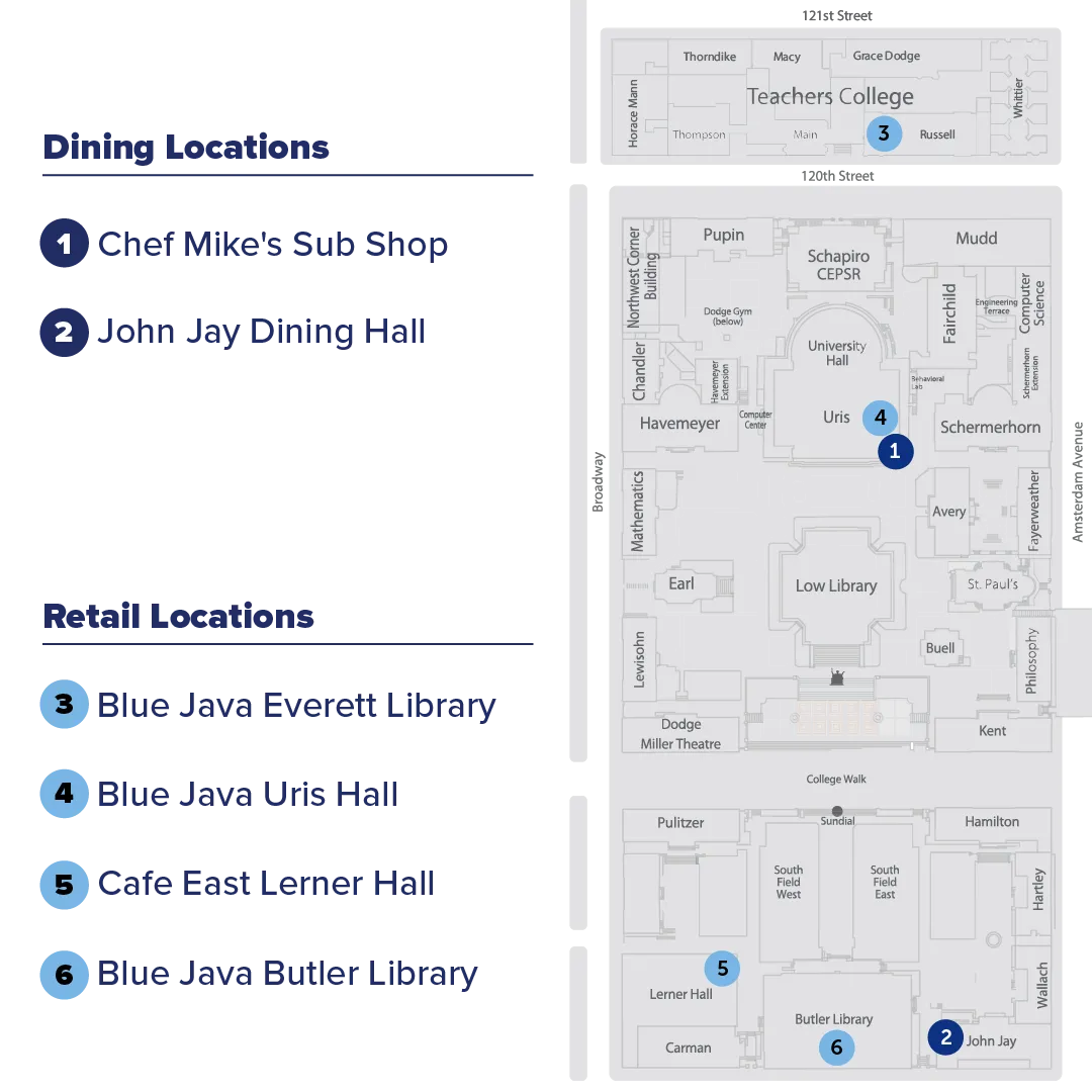campus dining map