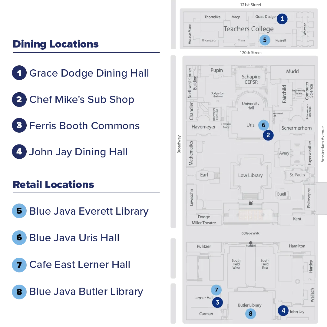 campus dining map