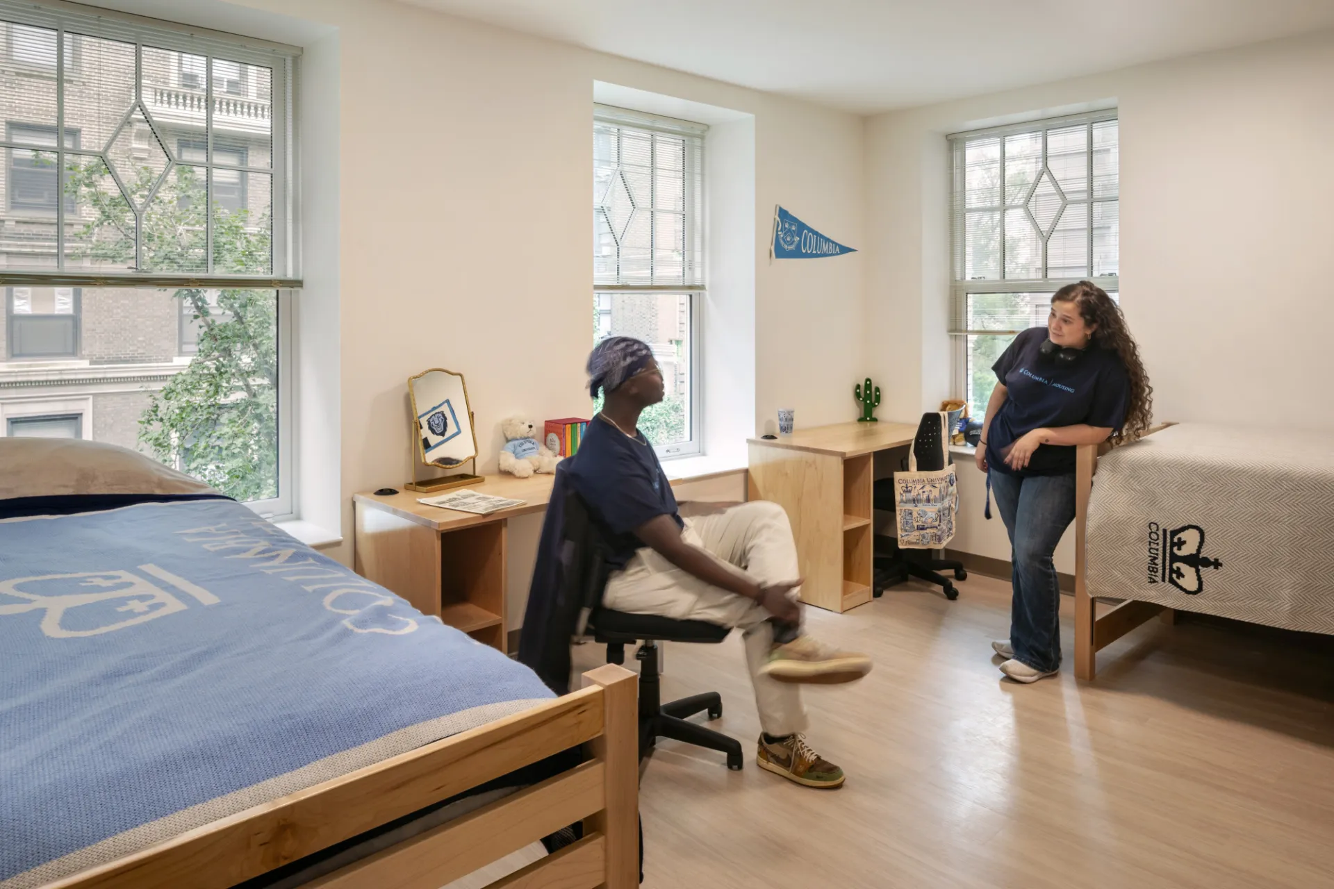 Staged double room in 611 W. 112th St. 
