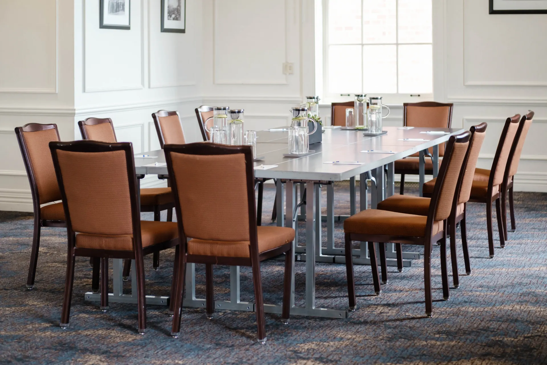 Table set up for a meeting