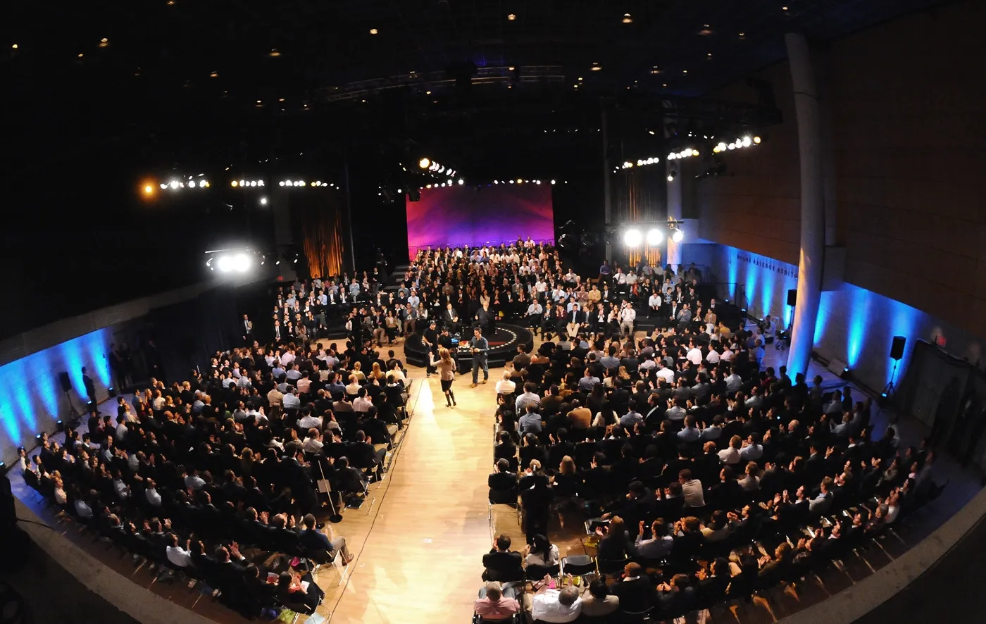 Lerner Auditorium filled with event attendees