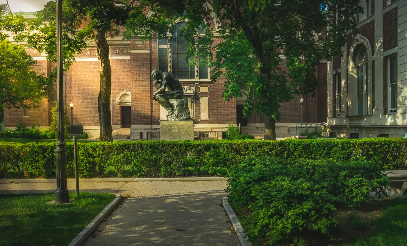The "Thinker" outside Philosophy Hall