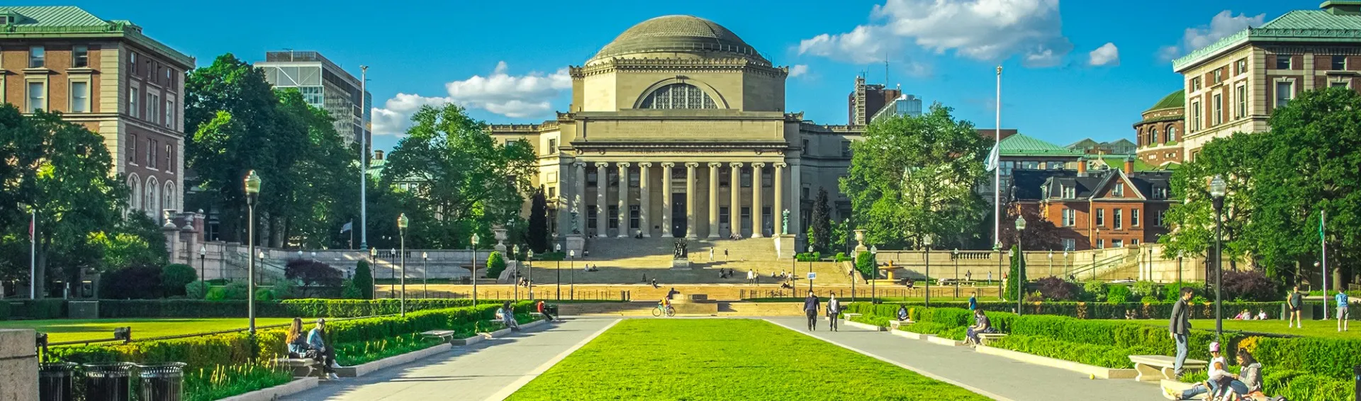 Front facing view of Low Library and College Walk